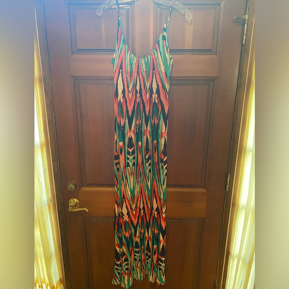 Nordstrom multicolored print tank maxi dress women’s size small